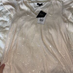 The Limited Shimmering Cream Blouse